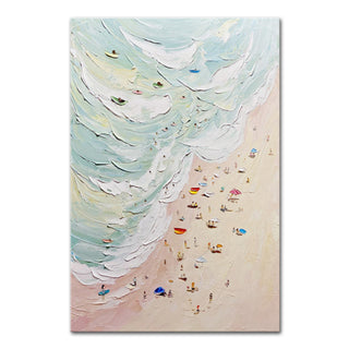 Hand Painted Beach Thick Oil Canvas