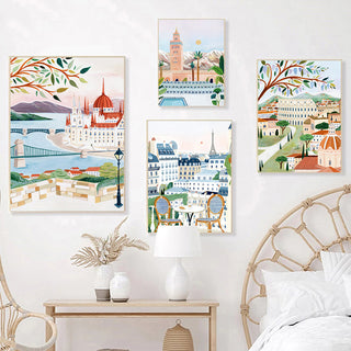 Marrakech Landscape Art Canvas Painting